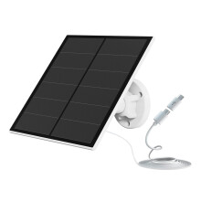 5W Solar Panel for Security Camera, Solar Panel for DC 5V Outdoor Rechargeable Battery Camera, Solar Charger for Camera with Micro USB Port, USB-C Ad