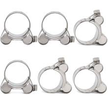 FamlTol 6 Pcs T-Bolt Hose Clamps, 32-35mm Clamping Range, Stainless Steel Exhaust Clamp, Sturdy T Pipe Adjustable Clips for Water and Gas' Pipe, Auto