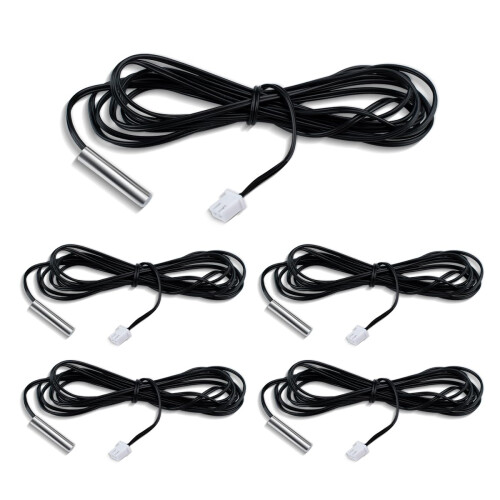 Innfeeltech 5 Pcs Waterproof Digital Thermal Temperature Sensor Probe 2M NTC 100K Ohm 3950 1%