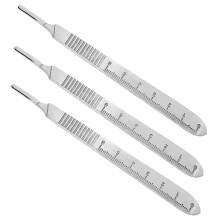 SS INSTRUMENTX Scalpel Handle No.3 BP Handle Fits Blades Numbers 6-16 (1 Count (Pack of 3) Silver)