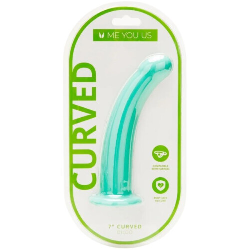 Me You Us Curved Dildo Aqua 7 Inch 2