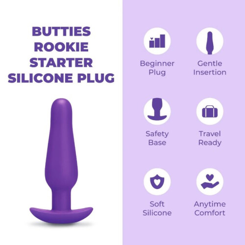 b-Vibe Butties Rookie Beginner Silicone Butt Plug 1