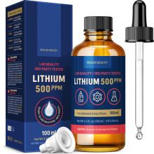 WoldoHealth Lithium Orotate 500 PPM 100 ml – High-Purity Solution, 0.5 mg Lithium/ml