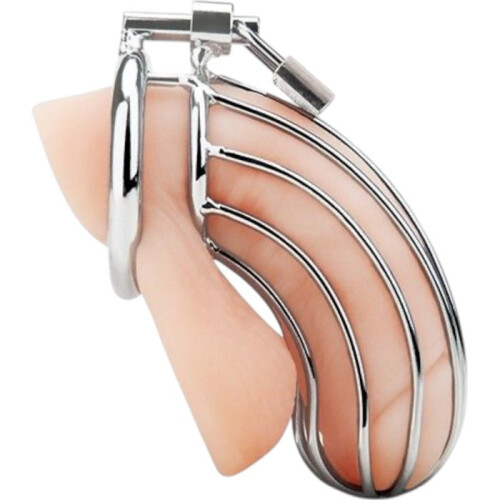Blue Line Prisoner Cock Cage Silver 1