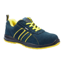 Blackrock Hudson Steel Toe Cap Safety Shoes, Mens and Womens, Workwear, Non Slip, Wide Fit Trainers, Suede, Blue/Yellow, Lightweight Safety Shoes - S