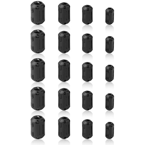 Ferrite Ring Core Black RFI EMI Noise Suppressor Cable Clip-20Pcs