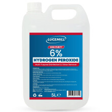 Lucemill Hydrogen Peroxide 6% Food Grade I 5 Litre I Liquid Hydrogen Peroxide Food Grade I Unstabilised I Eco Friendly I Additive Free