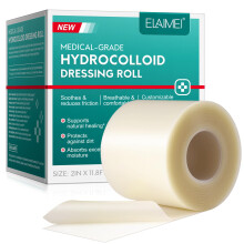 Hydrocolloid Roll Dressing: 5cmx3.6m Self-Cut Roll, Large Hydrocolloid Bandages Pacth for Wound, Waterproof Bandage, Invisible, Home Essential,Self-A