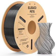 ELEGOO PETG Filament 1.75mm Transparent Grey 1KG, Translucent 3D Printer Filament High Precision, Strong & Durable 1kg Spool(2.2lbs) Fits for Most FD