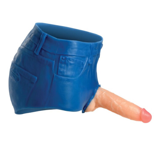Strap U Booty Shorts Silicone Strap On Harness With Dildo 6 Inch 1