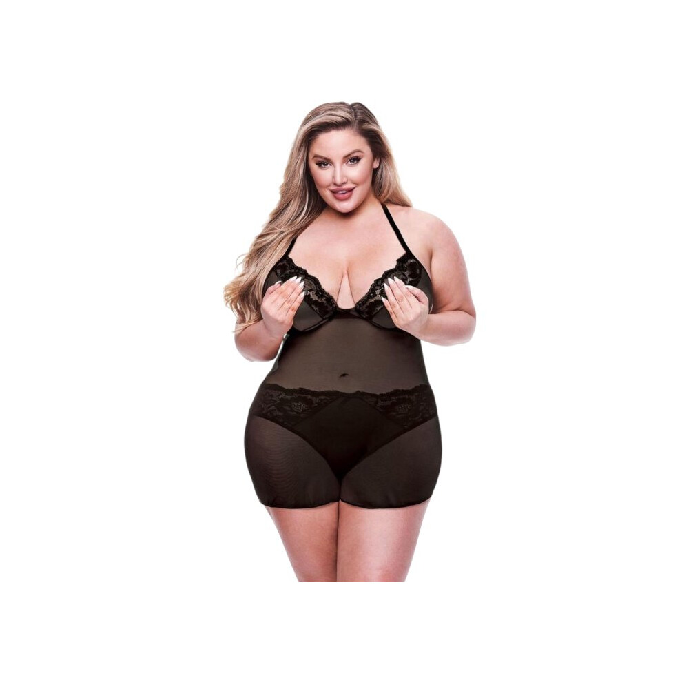 Baci Green Two-Piece Eco Chemise And Panty Set Queen
