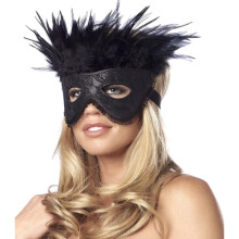 Rimba Satin Look Feather Mask