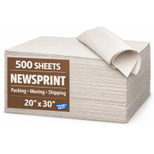 Newsprint Packing Paper, 20" x 30" Sheets, Premium 22lb, Unprinted Ink-Free for Moving, Shipping, Wrapping Dishes & Glassware, Kids Crafting, Sketchi