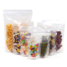 SumDirect 100Pcs Clear Zipper Resealable Stand Up Pouch/Snack Packing Bag for Food Snack Tea and Etc (9x14cm)