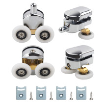 4 Pcs 25mm Shower Door Rollers, Replacement Sliding Shower Door Runners Wheels for 4-6mm Glass, Shower Enclosure Accessories (2 Top and 2 Bottom Roll