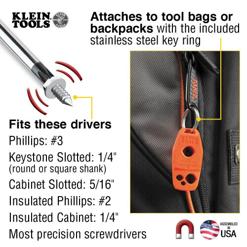 Klein Tools MAG2 Demagnetizer/Magnetizer for Screwdriver Bits and Tips, Makes Tools Magnetic with Powerful Rare-Earth Magnet 2
