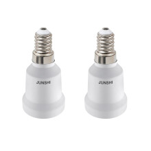 JUNSHI E14 to E27 Adapter Lamp Socket Converter,Small Screw to Edison Screw Adapter,2 Pack