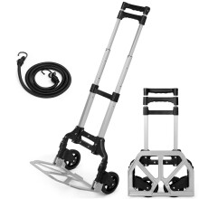 Folding Hand Truck Aluminium,Heavy Duty Hand Truck Foldable Trolley on Wheels,Multi Purpose Sack Truck Moving Trolley (80 kg maximum)
