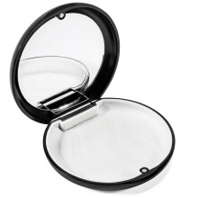 Annhua Slim Retainer Case with Mirror Partial Denture Box with Magnetic Closure, Thickness 0.78 Inches Retainer Box with Silicone Textured Liner, Por