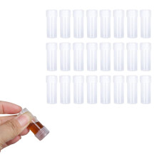 Rowwait 25Pcs 5 ml Plastic Sample Bottles Small Clear Storage Container Case Test Tube Vial with Screw Cap,Sampling Bottle Reagent Bottle,Plastic Tes