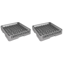 Vogue Plate Dishwasher Rack, Grey, Dimensions: 100(H) x500(W) x500(D) mm, Any Commercial Washer Compatible - Check Dimensions - For Cups, Dishes & Co