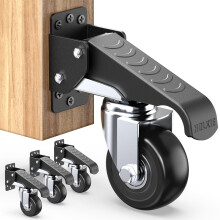 HOLKIE Retractable Castors Heavy Duty Castors with Lifting and Lowering Function Maximum Load of 315 kg(4 casters) for Workbenches or other Equipment