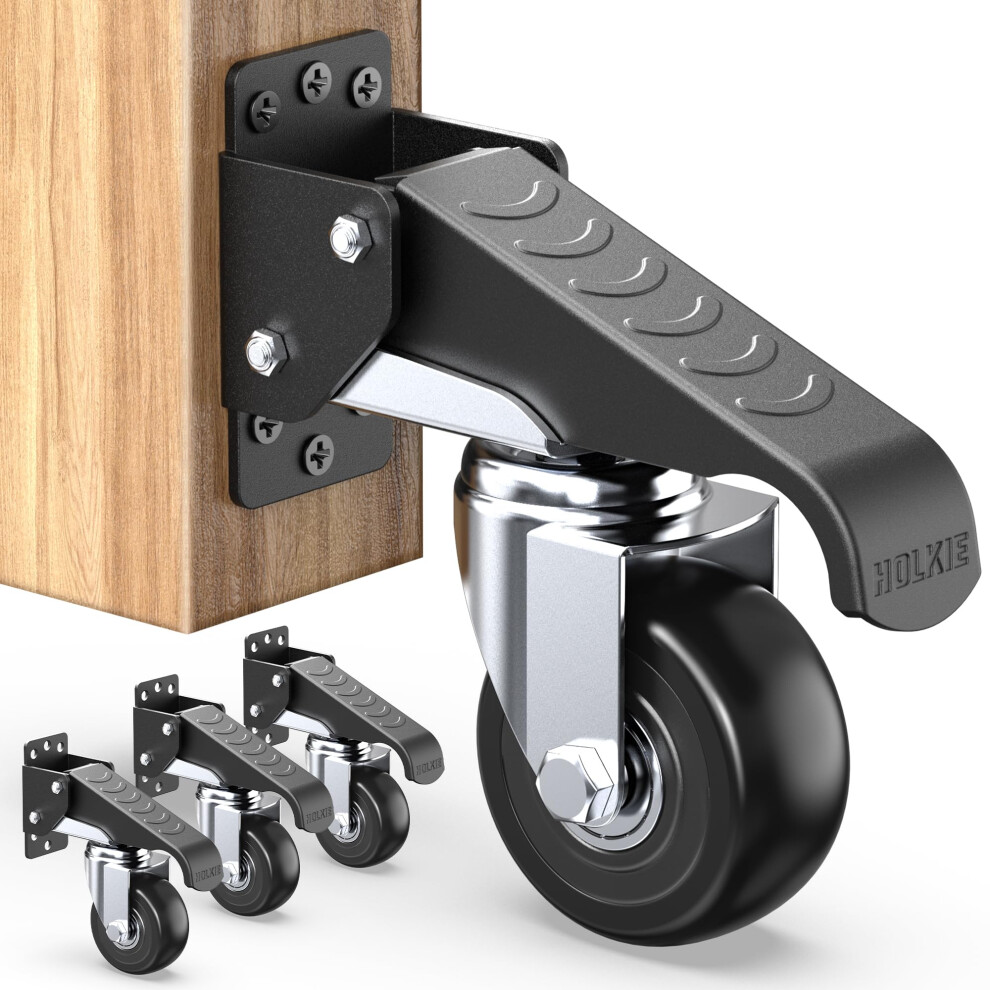 Holkie Retractable Castors Heavy Duty Castors With Lifting And Lowering Function Maximum Load Of 315 Kg(4 Casters) For Workbenches Or Other Equipment 30851245