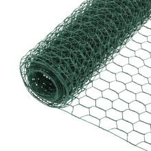 Garden Poultry Green Chicken Wire PVC Coated Hexagonal Wire Mesh Roll Animal Fence 3m x 400mm Garden Netting Fencing for Pet Rabbit Chicken with Glov