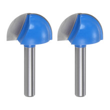 sourcing map 2pcs Router Bit Core Box 1/4 Shank 1 Inch Cutting Dia. Round Nose Router Bit 2 Flutes Carbide Cove Box Cutter for Carpentry Woodworking