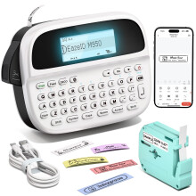 Label Maker Waterproof Labels, Handheld Bluetooth Labeler for Kids School Items, Labeling Machine with Backlit LCD, QWERTY Keyboard & APP Connectivit