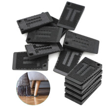 ZOCONE 25 Pack Furniture Shims Plastic Wedges Levellers for Fixing Wobbly Table, Black Table Plastic Shims Non-Slip Furniture Wedges for Leveling