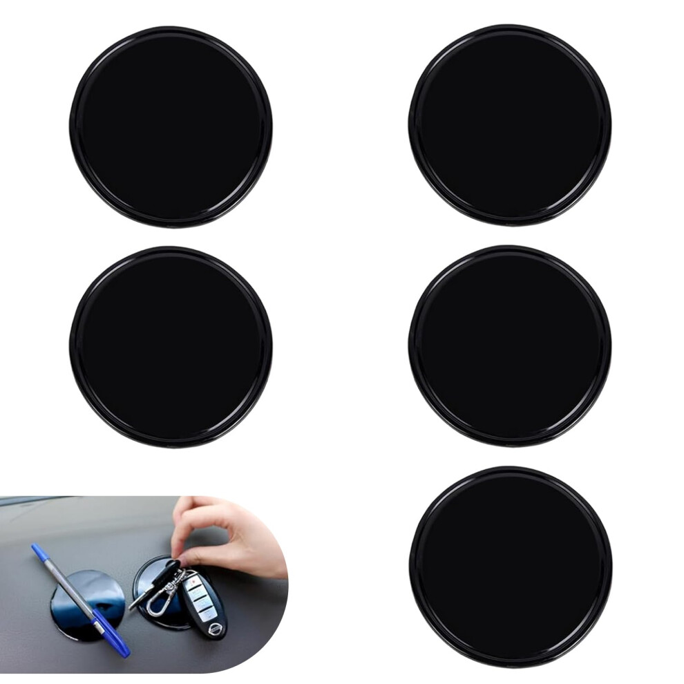 5 Pcs Car Dashboard Nonslip Pad, Universal Silicone Antislip Mat For Phone Keys Sunglasses Black 9070919823350