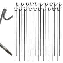 Smith & Barker Steel Metal Barrier Fencing Fence Pins 1150mm x 8mm Non Galvanised Fence Pins (Non-Galvanized, 20, pcs)