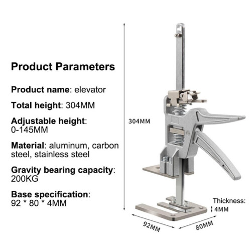 2 Pack Full Metal Labor Saving Arm Jack, Multi-Function Height Adjustment Lifting Device, Two-Speed Descent Mod, Lifter Cabinet Jack for Installing C 1