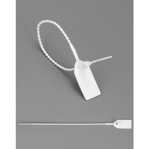 QWORK 100PCS Anti-Tamper Seals Plastic Security Seals Security Tags Pull Ties for Luggage Fire Extinguisher (White) 1