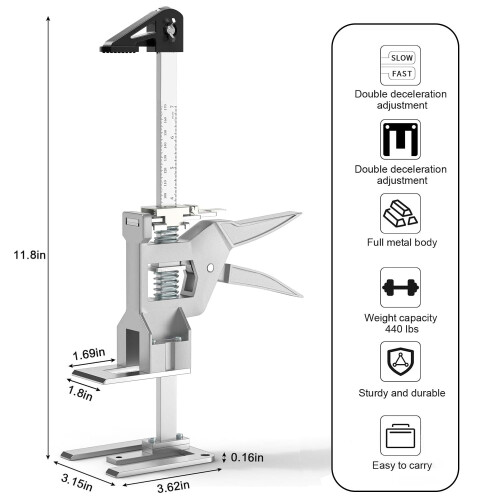 2 Pack Labor Saving Arm Jack, Multi-Function Height Adjustment Lifting Device with Scale, Two-Speed Lifter Jacks, Arm Tool Lift for Installing Cabine 1