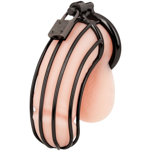 Blue Line Prisoner Cock Cage Black