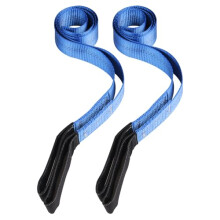 Pindex 2x lifting slings 1 Tonne 1.8 M, Webbing Lifting Cargo Sling Straps Max 4000 kg for Winch, Crane, Garage, Roadside Recovery, Blue