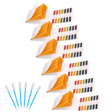 Nukogcd PH Test Strips Kit, 6 Pack 480 Strips Range 1-14, Universal Litmus Paper for Water, Wine, Soil Testing, 6 Test Pipette Droppers