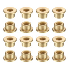 sourcing map 16Pcs Flange Sleeve Bearings, 6mm Bore x 10mm OD x 8mm Length, Self-Lubricating Sintered Bronze Bushings