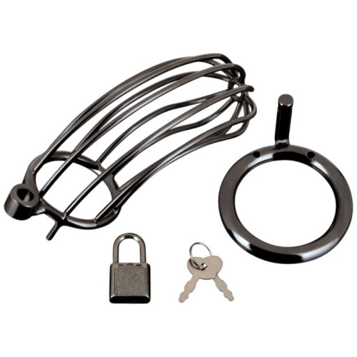 Blue Line Prisoner Cock Cage Black 2