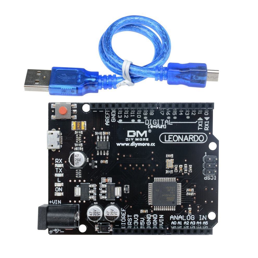 Diymore Leonardo R3 Atmega32u4-Au Microcontroller Development Board I/O Micro Shield Module For Leonardo R3 With Headers And Cable Spi I2c 54386396