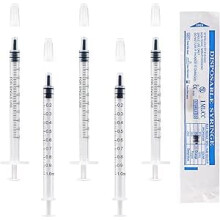 30Pcs 1ml Colostrum Syringe Plastic Syringes With Caps No Needle for Refilling and Measuring Liquids, Scientific Labs, Plant Watering, Pet Feeding ,G