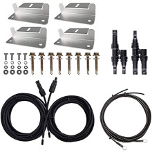 Renogy Solar Panel Mounting Kit 400W, Z Brackets Four Sets 16 Pcs, 8Ft Tray Cable, 20Ft 10 AWG Adaptor Kit, Y Branch Connector for RV, Camper, Van an