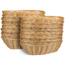 Yesland 16 Pack Plastic Oval Baskets, Food Storage & Fruit Basket, 22 x 15.8 x 6 cm Basket Bin for Kitchen, Restaurant, Centerpiece Display