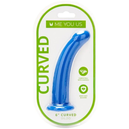 Me You Us Curved Dildo Blue 6 Inch 2