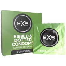 Ribbede kondomer 3 stk. EXS