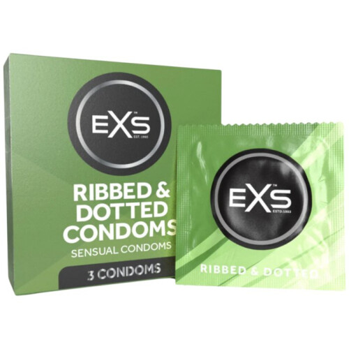 Ribbede kondomer 3 stk. EXS