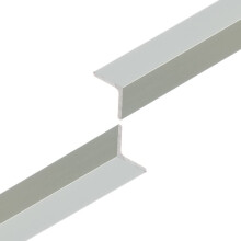 Silver Aluminium Corner Trim - Aluminium Angle Edge Trim - Anodised Silver Finish - 1 Metre length (10mm x 10mm)