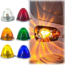2 Pack Watermelon Glass Lens LED Trailer Lights, Super Bright Yellow Stop Tail Turn for Semi Truck